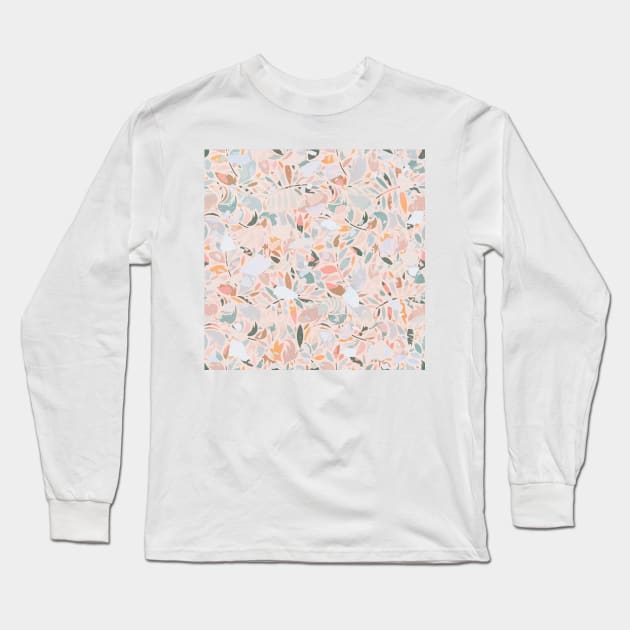 Vintage Abstract Plants / Pastel Leaves Long Sleeve T-Shirt by matise